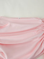 Women's Satin Asymmetric Ruffle Mini Skirt
