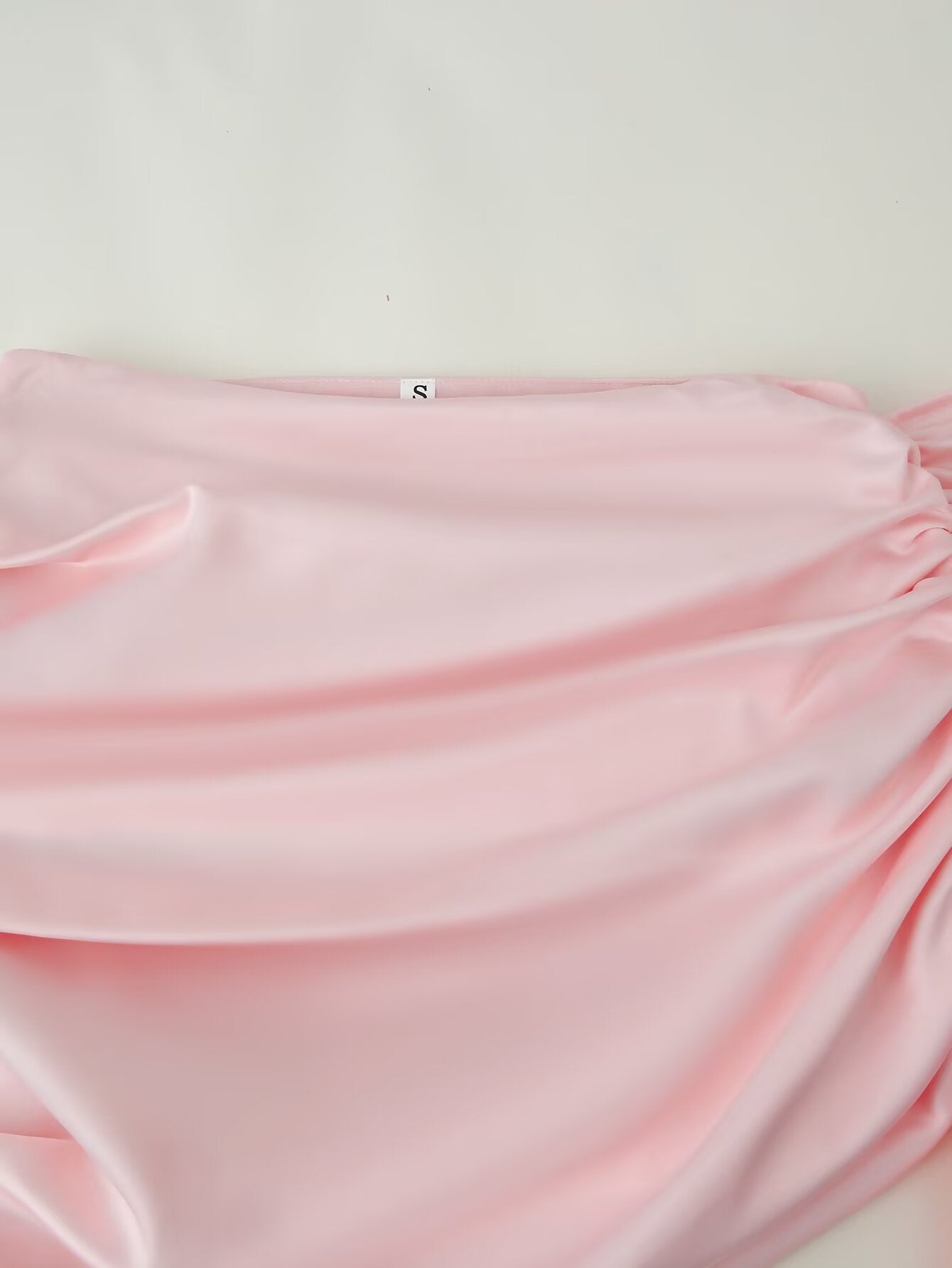 Women's Satin Asymmetric Ruffle Mini Skirt