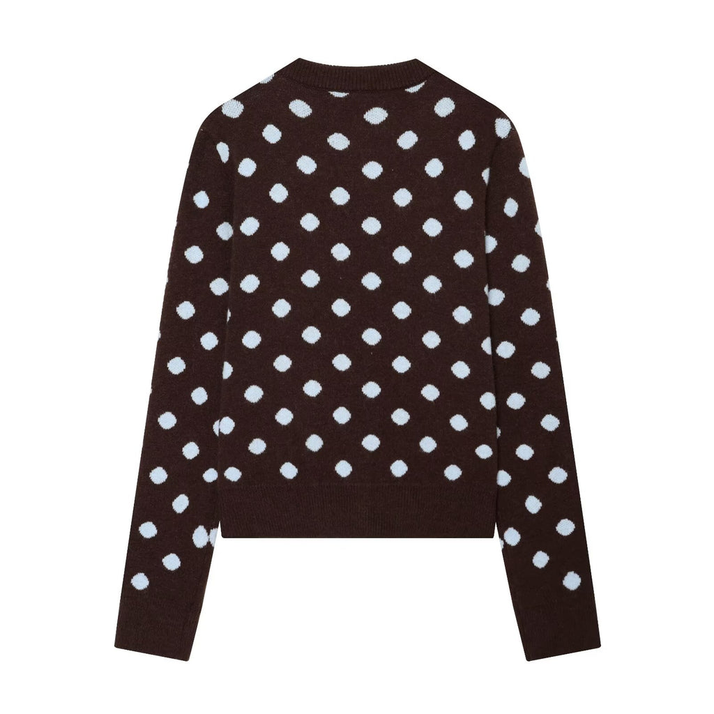 Women's Polka Dot Knit Cardigan