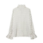 Women's Polka Dot Ribbon Bow Blouse