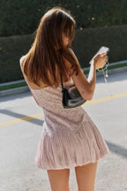 Women's Balloon Sleeve Lace Mini Dress