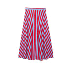 Women's Striped High Waist Midi Skirt