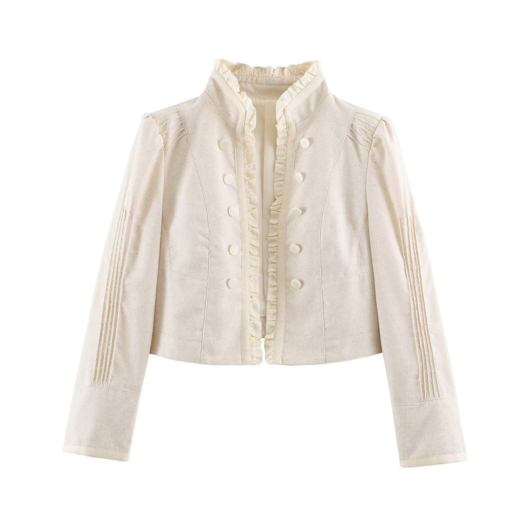 Women's Short Ruffle-Detail Blazer