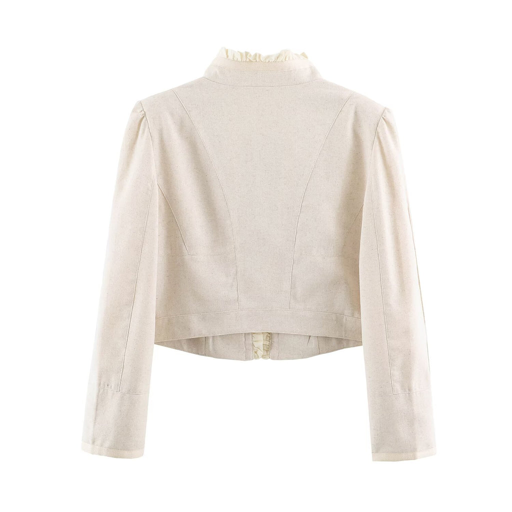 Women's Short Ruffle-Detail Blazer