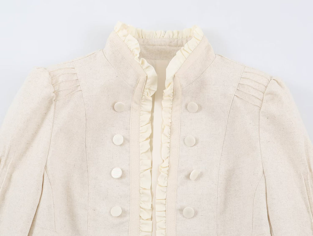 Women's Short Ruffle-Detail Blazer