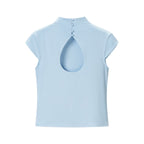 Women's Lace-Stitching Stand-Collar T-Shirt