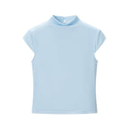 Women's Lace-Stitching Stand-Collar T-Shirt
