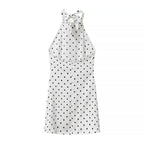 Women's Polka-Dot Backless Halter Dress