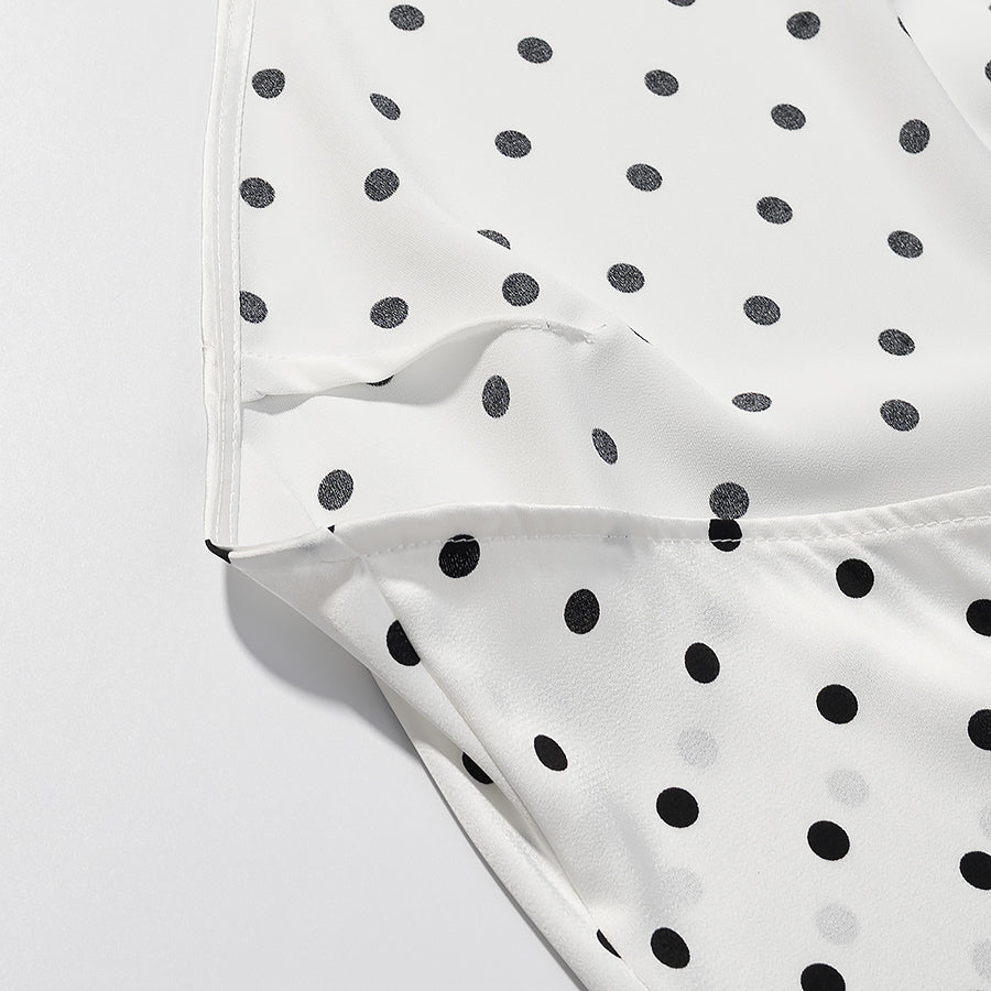 Women's Polka-Dot Backless Halter Dress