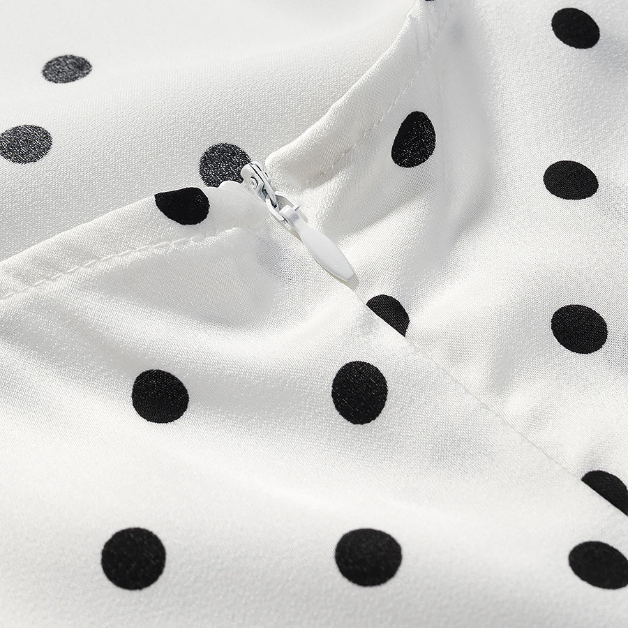 Women's Polka-Dot Backless Halter Dress