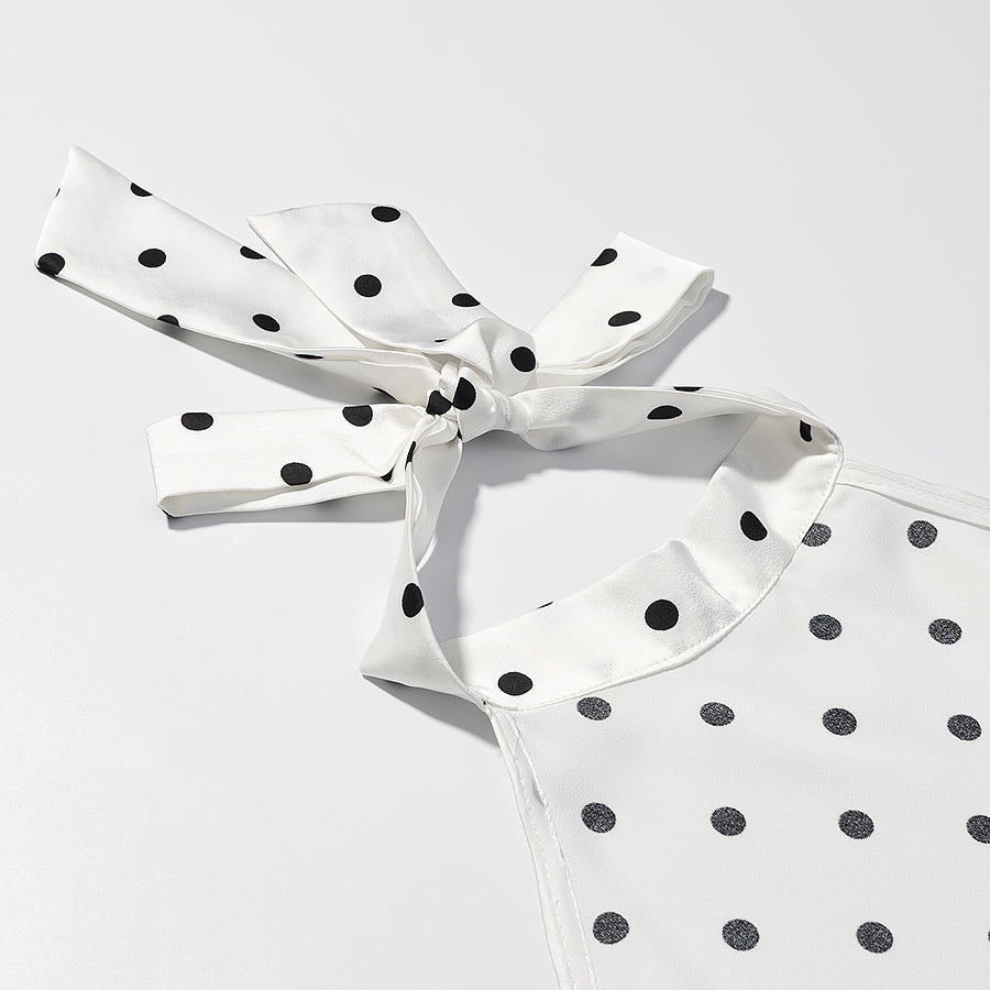 Women's Polka-Dot Backless Halter Dress