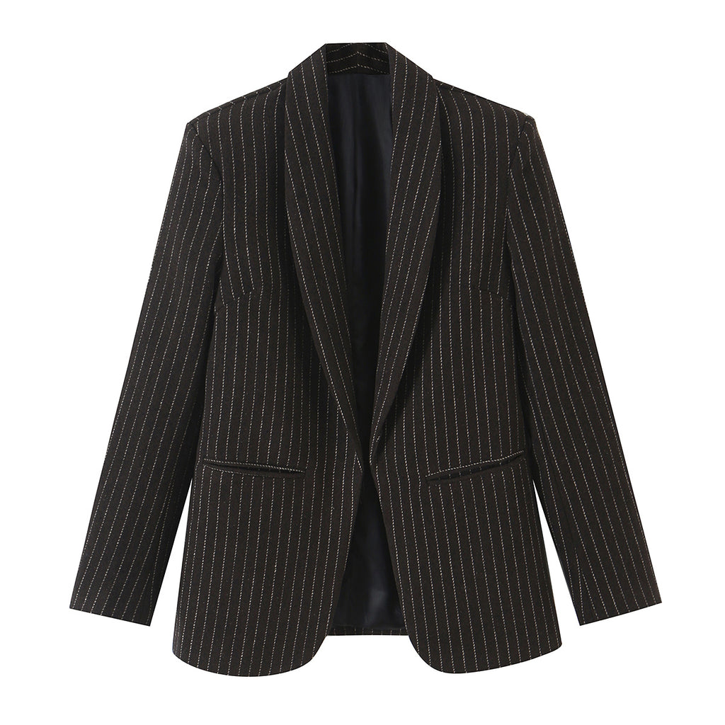 Women's Striped Wool-Look Blazer