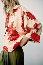 Women's Floral Print Button-Front Shirt