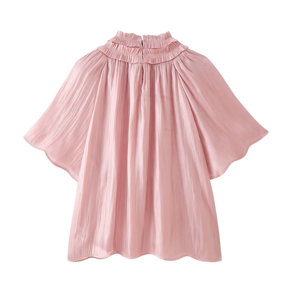Women's Ruffle-Detail Button Blouse