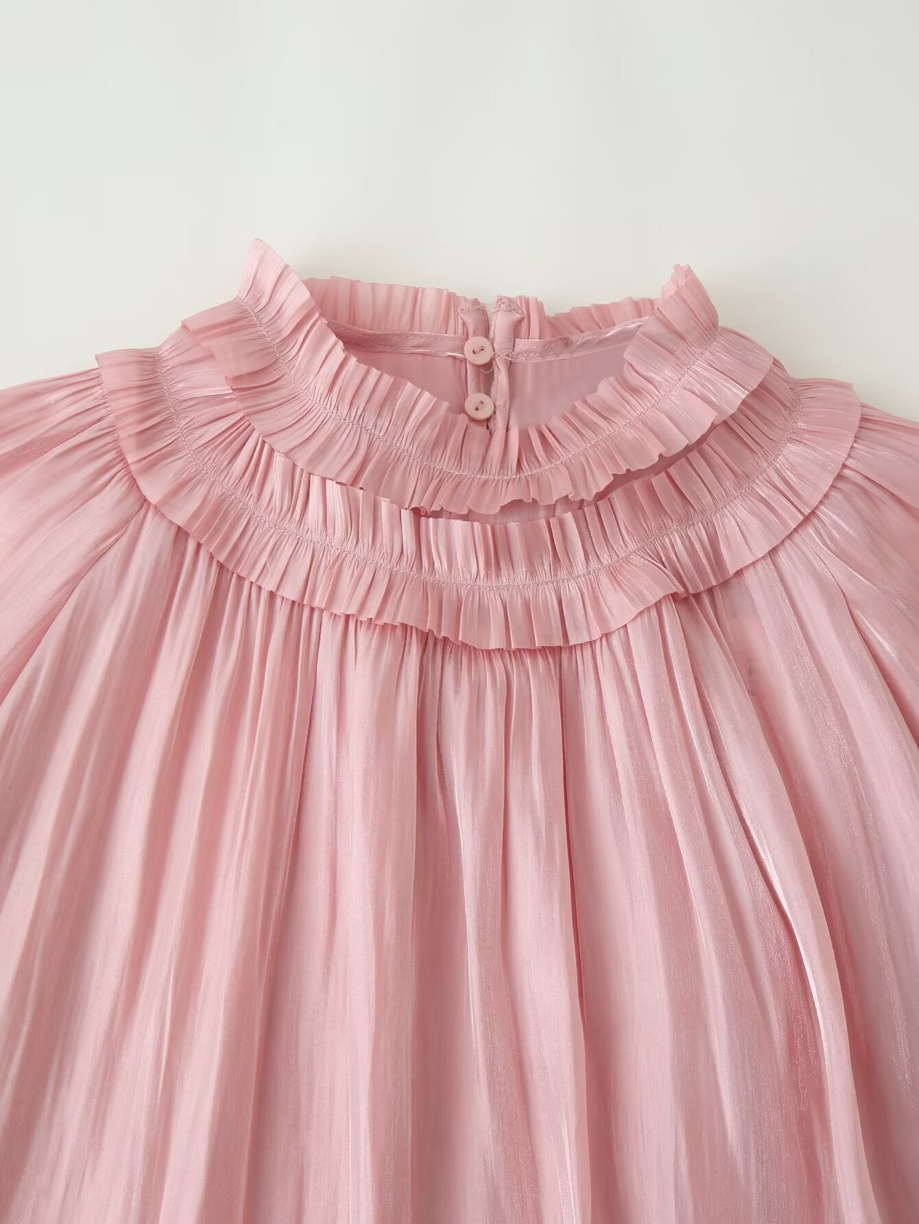 Women's Ruffle-Detail Button Blouse