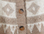Women's Geometric Jacquard Button Cardigan