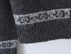 Women's Contrast-Color Jacquard Knit Cardigan