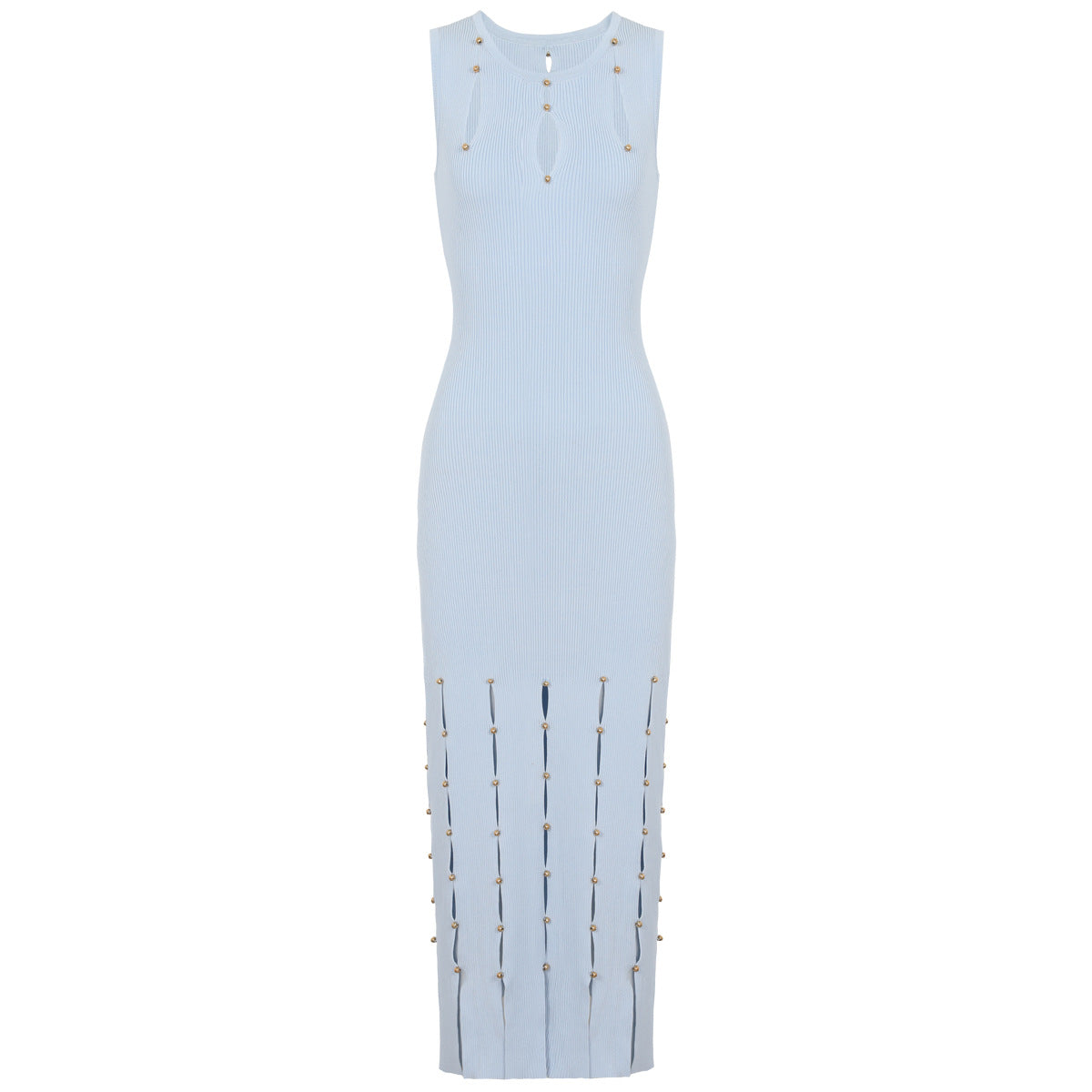 Women's Beaded Sleeveless Cutout Knit Dress