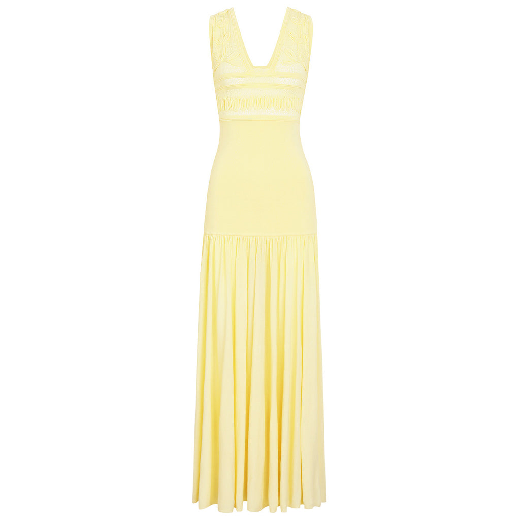 Women's Knitted Sleeveless V-Neck Dress