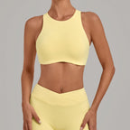Women's High-Neck Sports Tank Top with Built-In Bra