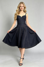 Women's Sleeveless Halter Denim Dress