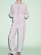 Women's Turtleneck Bomber Jacket and Balloon Pants Set