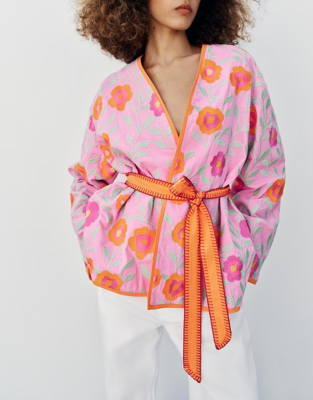 Women's Floral Belted Winter Coat