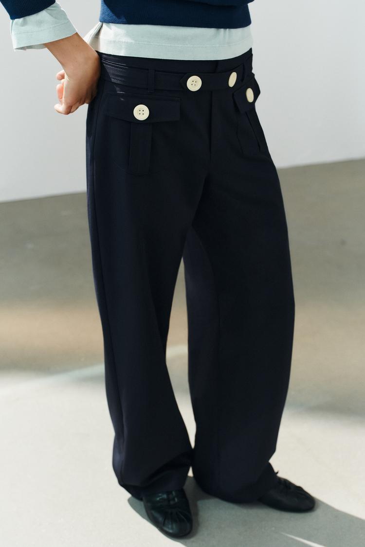 Women's Contrast-Color Straight-Leg Pants
