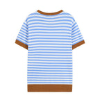 Women's Contrast-Color Striped Knit Top