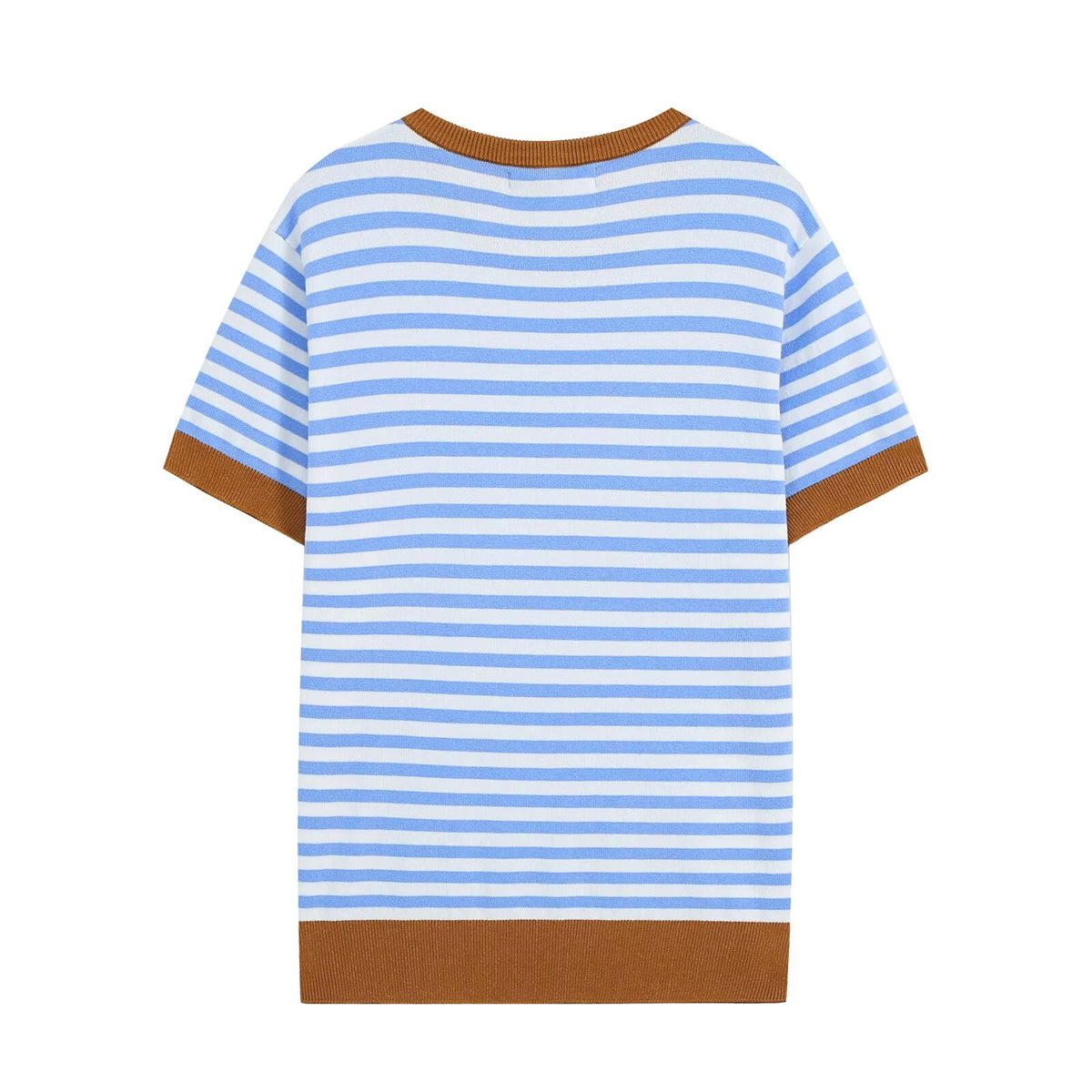 Women's Contrast-Color Striped Knit Top