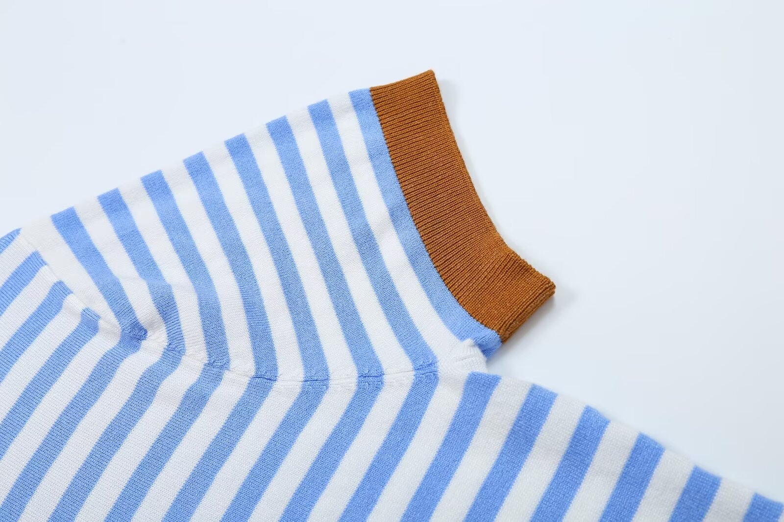 Women's Contrast-Color Striped Knit Top