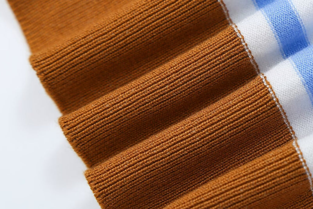 Women's Contrast-Color Striped Knit Top