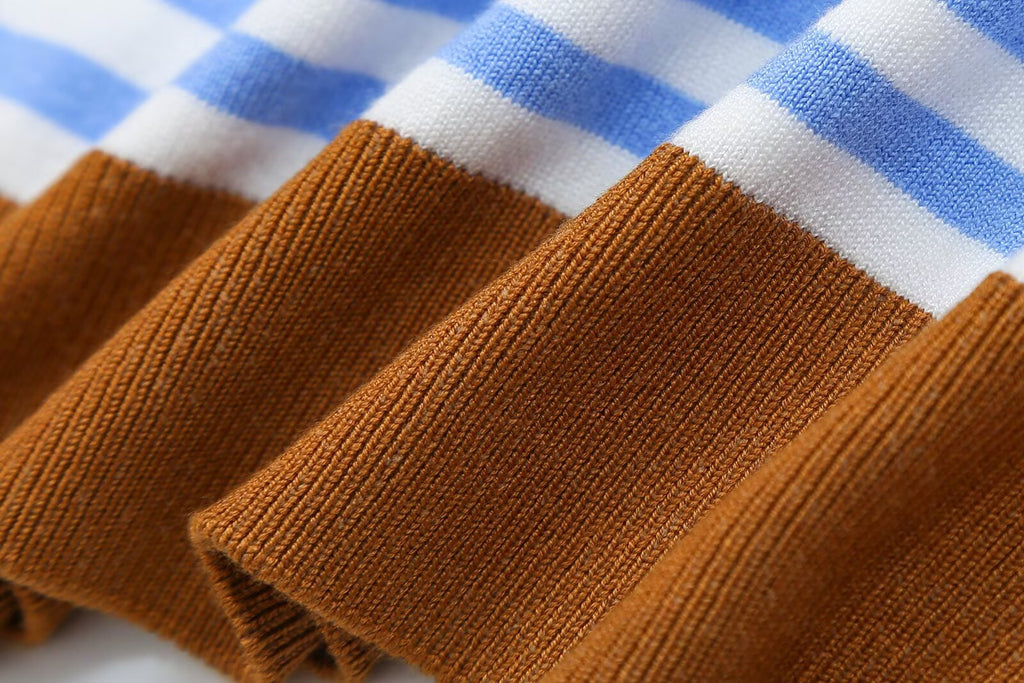 Women's Contrast-Color Striped Knit Top