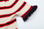 Women's Striped Short-Sleeve Knit Jacket
