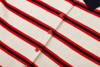 Women's Striped Short-Sleeve Knit Jacket
