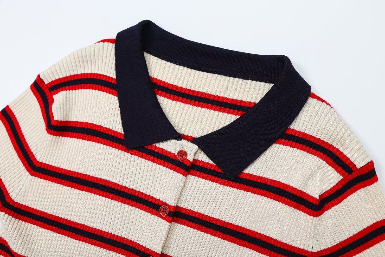 Women's Striped Short-Sleeve Knit Jacket