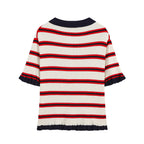 Women's Striped Short-Sleeve Knit Jacket