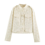 Women's Embroidered Cutout Autumn Coat