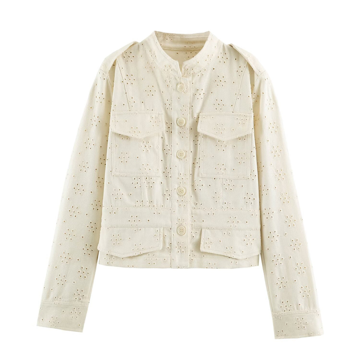Women's Embroidered Cutout Autumn Coat