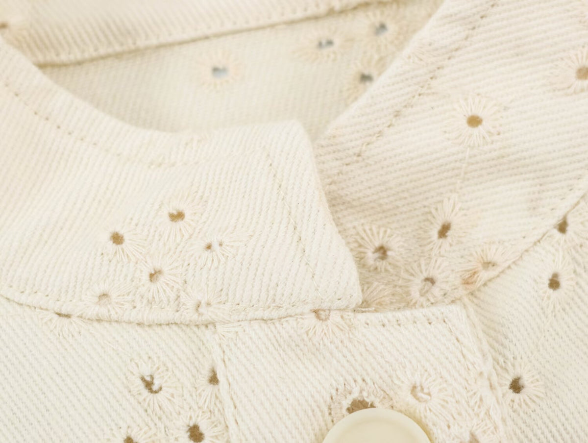 Women's Embroidered Cutout Autumn Coat