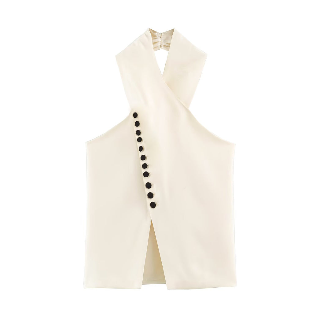 Women's Double-Breasted Collared Vest