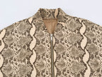 Women's Snake-Print Stand-Collar Jacket