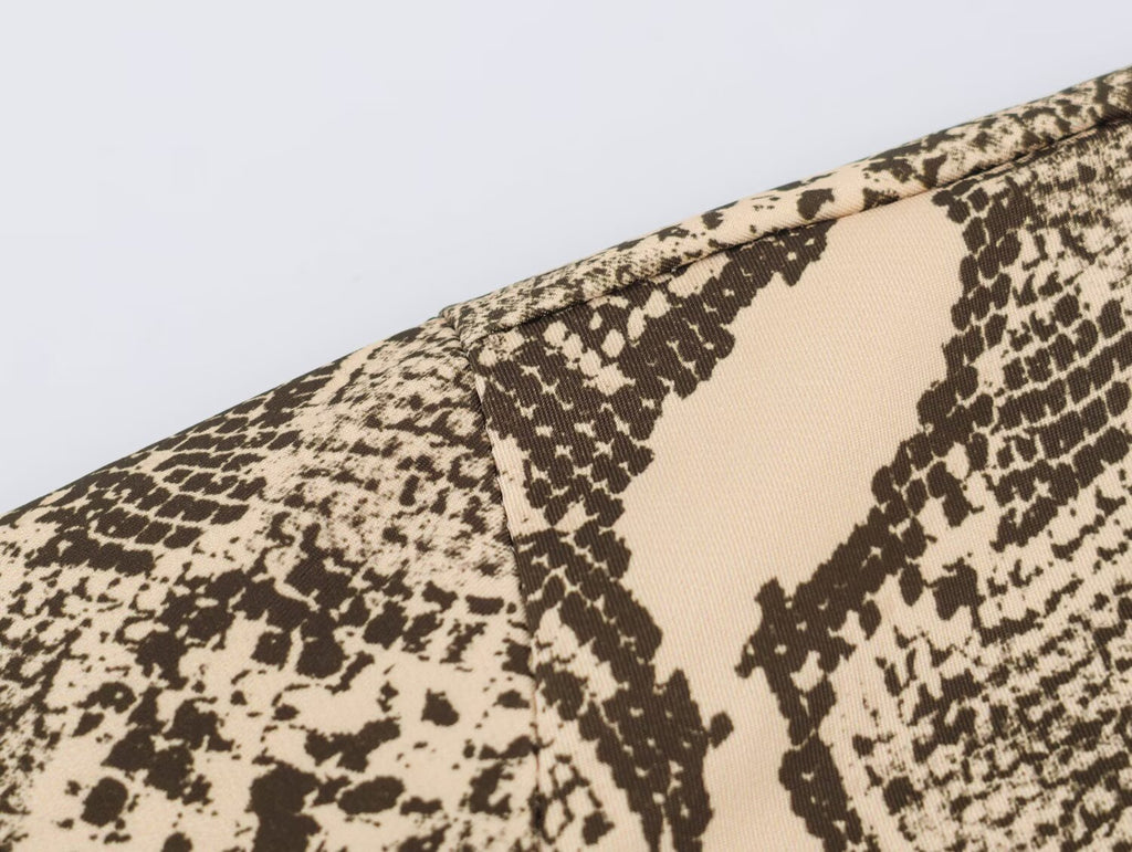 Women's Snake-Print Stand-Collar Jacket