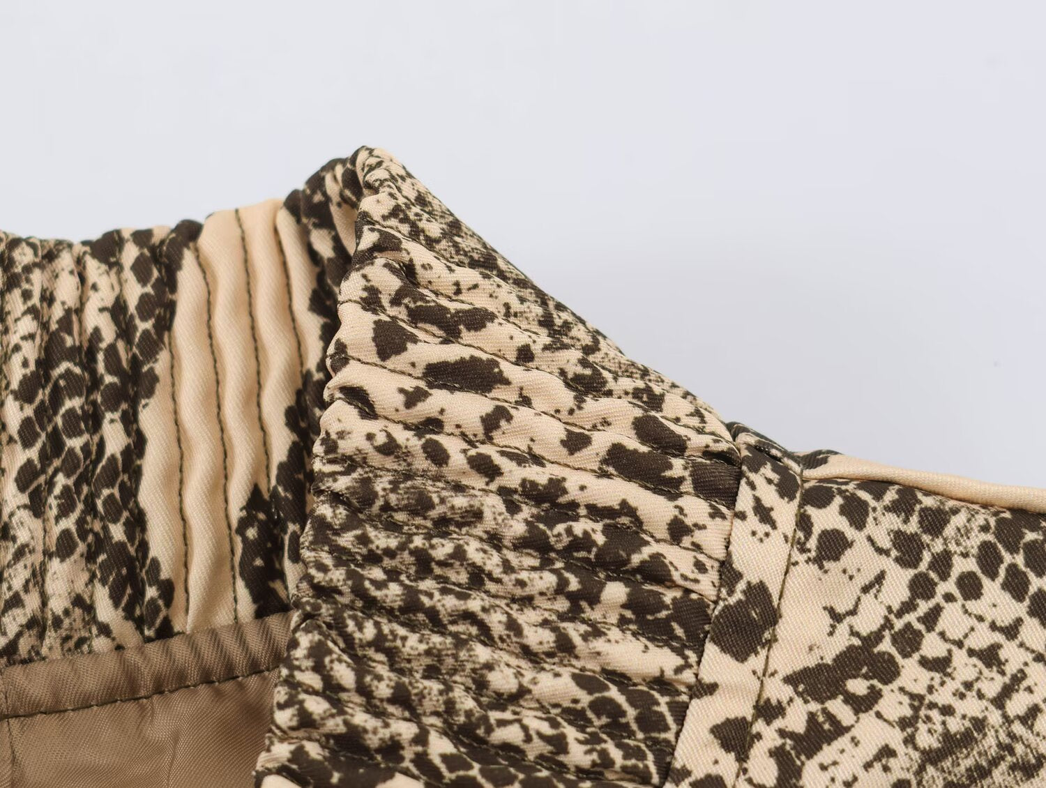 Women's Snake-Print Stand-Collar Jacket