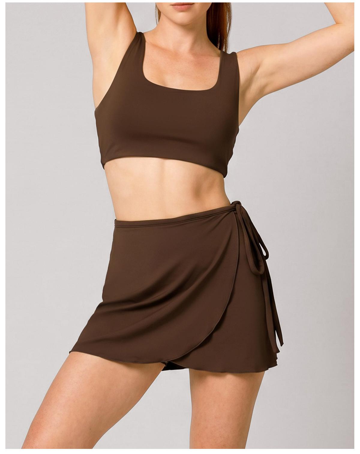 Women's Backless Wrap Tennis Skirt & Sports Top Set