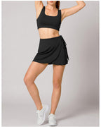 Women's Backless Wrap Tennis Skirt & Sports Top Set