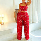 Women's Polka-Dot Wide-Leg Pants Set