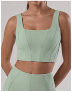 Women's U-Neck Boned Yoga Sports Top