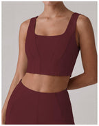Women's U-Neck Boned Yoga Sports Top