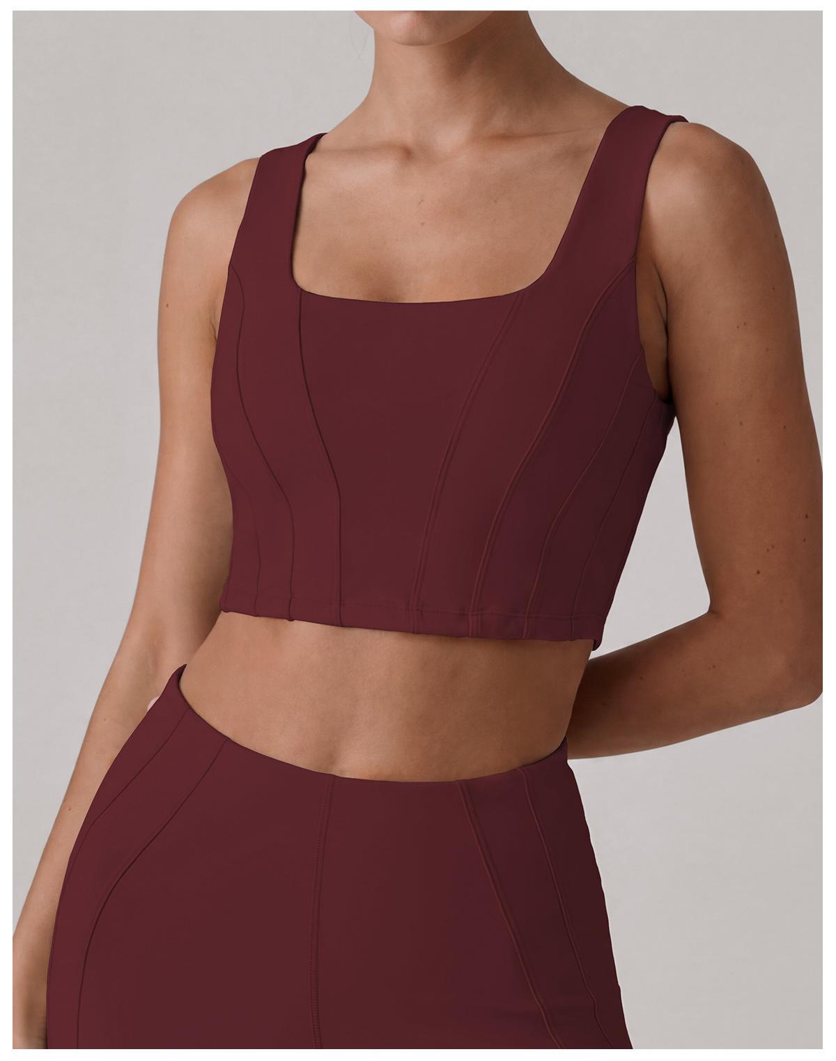 Women's U-Neck Boned Yoga Sports Top